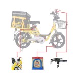 18寸一体轮350W无刷无齿轮电机锂电池外卖自行车