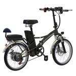 20寸锂电池辐条轮折叠电动自行车可放入小车后备箱350W电机