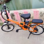 20寸锂电池辐条轮折叠电动自行车可放入小车后备箱350W电机