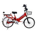 24寸辐条轮350W无刷有齿轮电机锂电池电动自行车