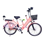 24寸亲子三座锂电自行车带蓝牙音箱350w无刷有齿轮电机强劲动力